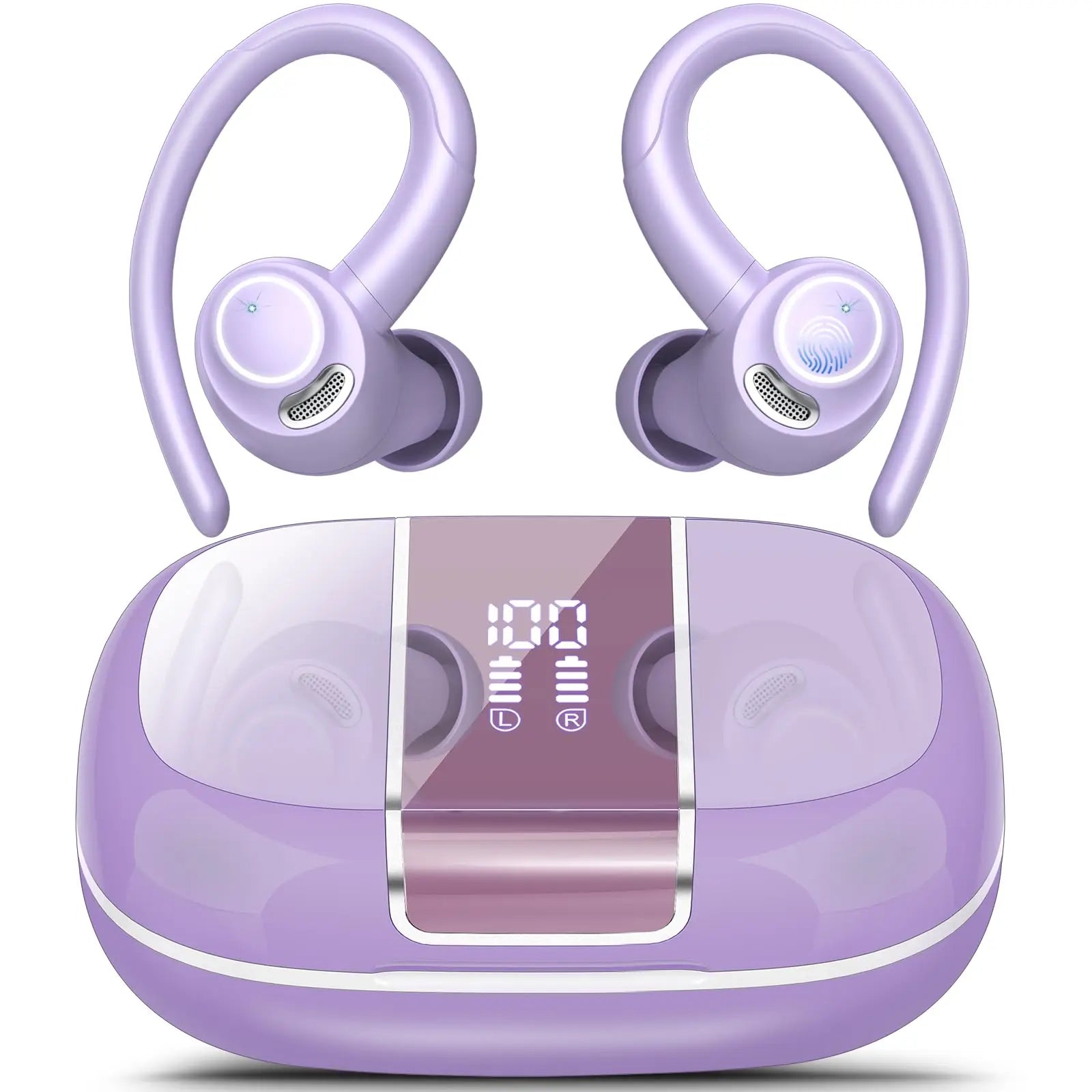 Headphones Wireless Earbuds Sport , 48H Wireless Earphones with HD Mic, IP7 Waterproof Earbud for Sports/Running/Workout. purple United States S8f073882a5c641159359125c5f4de601p Amrit Store